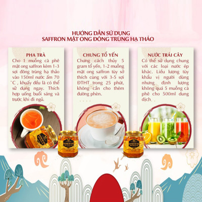 Mật Ong Ngâm Saffron 380ml/lọ Golden Herb