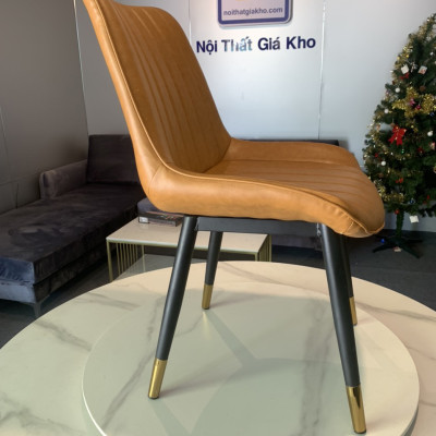 Bộ bàn ăn mặt đá Ceramic bóng chân chữ H kết hợp ghế Loft