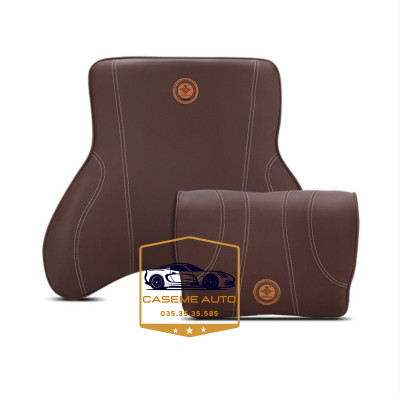 Bộ Gối Tựa Đầu, Tựa Lưng Ô Tô 100% Cao Su Non Đặc Biệt Bọc Da Cao Cấp - SIÊU ÊM, SIÊU ĐÀN HỒI - Hàng Nhập Khẩu