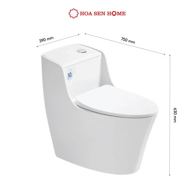 Bồn cầu trứng một khối TUSLO PRO COCT009 xả xoáy nhiều mạnh mẽ, tiết kiệm nước, men nano trắng sáng kháng khuẩn - Hoa Sen Home - Hàng chính hãng