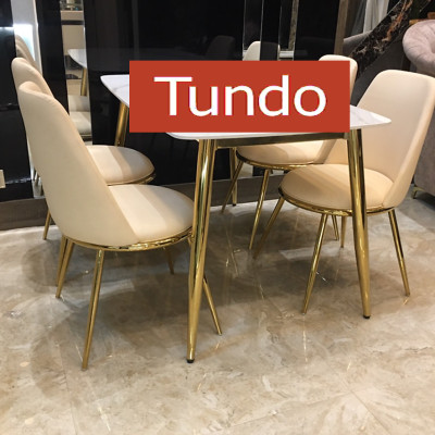 Bộ bàn ghế phòng ăn Tundo 4 ghế cao cấp mặt đá vân mây