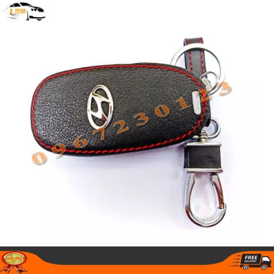 Bao Da Chìa Khóa HYUNDAI ACCENT 2021 4 Nút Cam Kết Da Thật Siêu Bền Có Logo Kim Loại Nổi