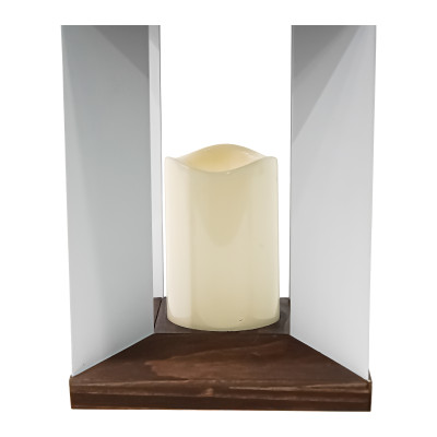 Đèn Lồng Sắt WOODY Màu Trắng W18xD18xH30Cm |Index Living Mall| Nội Thất Thái Lan