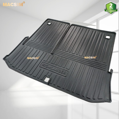 Thảm lót cốp xe ô tô (qd) Toyota Highlander 2022 chất liệu TPV thương hiệu Macsim màu đen