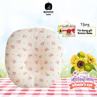 Gối chống trào ngược cho bé Rototo Bebe chất liệu đặc biệt Ripple gợn sóng - Trằng Ripple