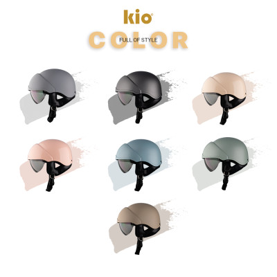 Mũ Bảo Hiểm Nửa Đầu Kio SafeStyle Go KN03K, Kính Âm Phủ Nano Chống Tia UV, Lớp Lót Kháng Khuẩn