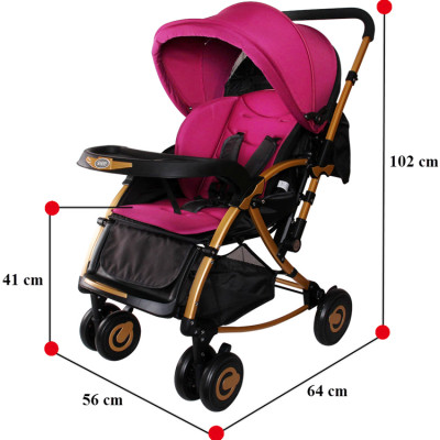 Xe Đẩy Trẻ Em Bập Bênh 2 Chiều Baobaohao C3 - Hồng Tím