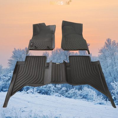 Thảm lót sàn xe ô tô Toyota Hilux 2008-2014 (sd) Nhãn hiệu Macsim chất liệu nhựa TPE cao cấp màu đen