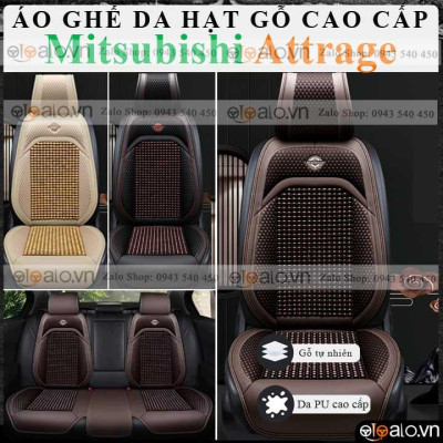Áo trùm lót bọc ghế da xe ô tô Mitsubishi Attrage da hạt gỗ tự nhiên v