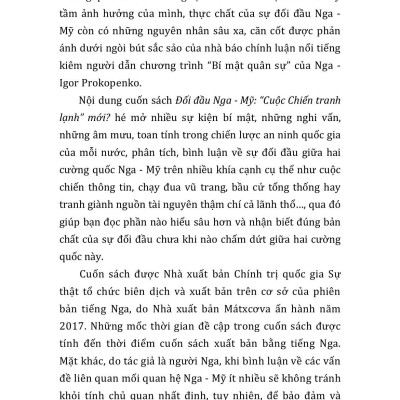 Đối Đầu Nga-Mỹ - "Cuộc Chiến Tranh Lạnh Mới"?