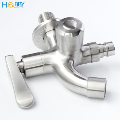 Vòi củ sen lạnh đa năng 2 đầu xả inox 304 ren 21 Hobby Home Decor CS2