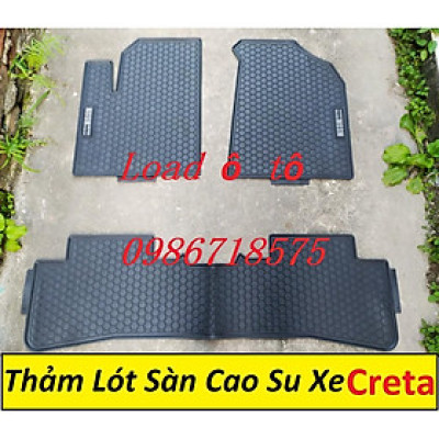 Thảm Lót Sàn Cao Su Đúc Xe Huyndai CRETA 2022-23 Mẫu Tổ Ong Không Mùi Cao Cấp