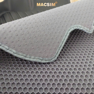 Thảm ô tô sd3 2 lớp dạng lưới lục giác Mazda 2 2016- nay (ghi) - bề mặt cao su siêu sạch - Macsim