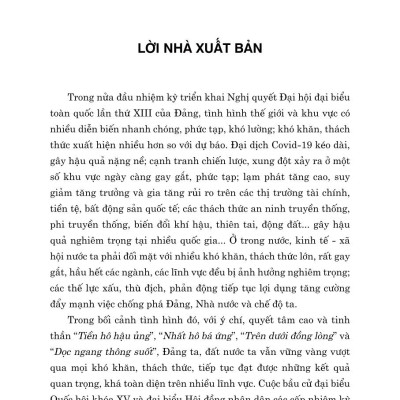 Biến thách thức thành cơ hội. Quyết tâm đột phá đưa đất nước phát triển nhanh, bền vững (bản in 2024)
