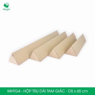 MHTG4 - D5x65 cm - 10 Hộp trụ dài tam giác thay thế ống giấy - Hộp carton đóng gói hàng