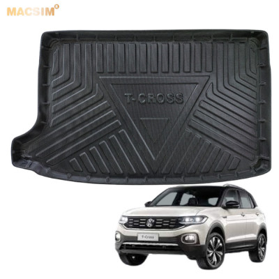 Thảm lót cốp xe ô tô Volkswagen T-Cross (Tcross) qd 2020 - nhãn hiệu Macsim chất liệu TPV cao cấp màu đen