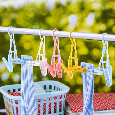 Combo 01 Bộ 05 chiếc móc nhựa treo đa năng Kokubo + 01 Set 20 chiếc kẹp chữ A phơi quần áo Color Cruise (Kokubo)