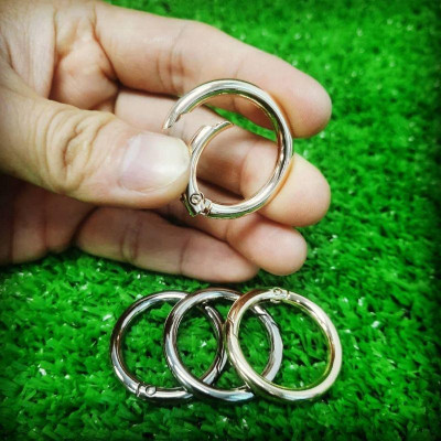 Set 3 Vòng Khoen Tròn Nhỏ, Móc Khuyên Chùm Khóa Trơn Kim Loại Màu Bạc, Móc Chùm Chìa Khóa, Móc Đa Năng - TakyHome  5070