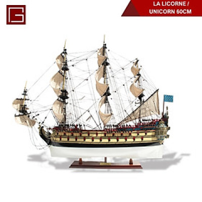 Mô Hình Thuyền Gỗ Phong Thủy LA LICORNE / UNICORN  Gia Nhiên, Thuyền Buồm Gỗ chất liệu gỗ tràm chuẩn xuất khẩu