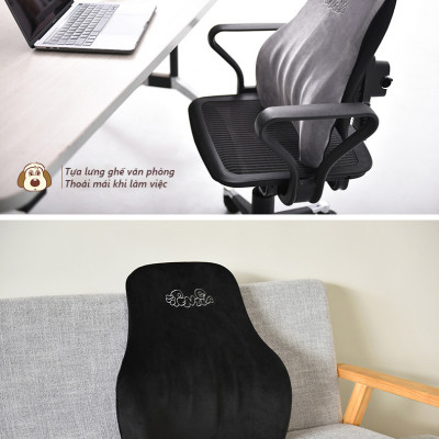 Gối tựa đầu, tựa lưng ICAROOM cao su non dành cho xe ô tô và ghế văn phòng chống đau lưng