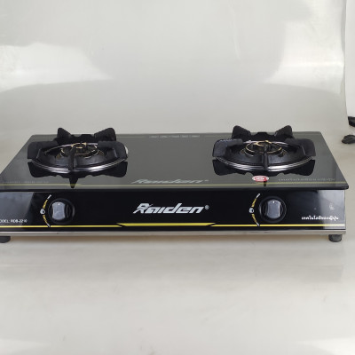 Bếp ga đôi kiếng cường lực Raiden RDB2210, đầu đốt đồng mũ coa cấp, kiềng gang-Hàng chính hãng