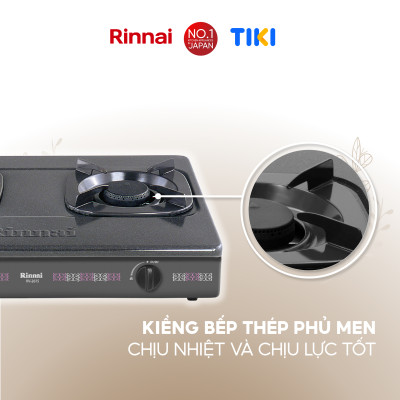 Bếp gas dương Rinnai RV-2615(G) mặt bếp men và kiềng bếp men - Hàng chính hãng.