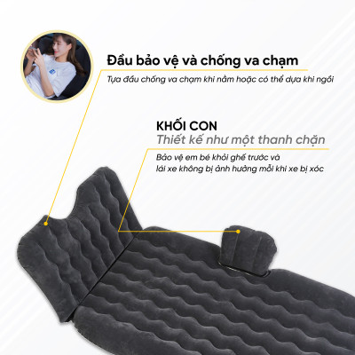 Giường Nệm Đệm Hơi Ô Tô Cao Cấp PHIÊN BẢN MỚI dùng cho Xe Hơi 4 đến 7 chỗ (bán tải, sedan, SUV, ...)