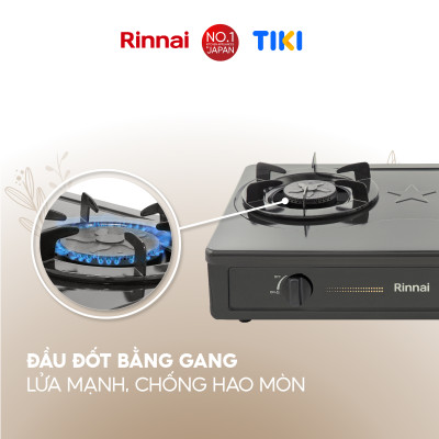Bếp gas dương Rinnai RV-MC26BE mặt bếp men và kiềng bếp men - Hàng chính hãng.