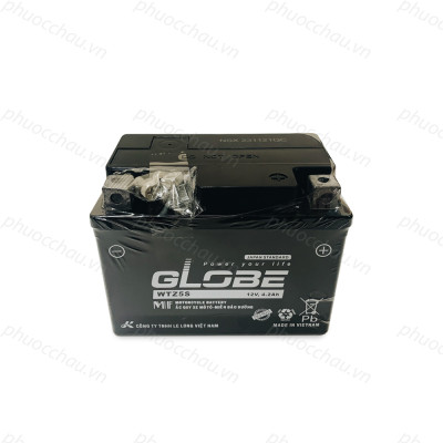 Bình Ắc Quy Khô WTZ5S 12V,4.2Ah/WTD 4V,3.5Ah hiệu GLOBE Cho Xe WAVE RS100/ WAVE RS 110/ AIRBLADE/ EXCITER 135