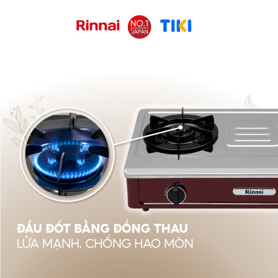 Bếp gas dương Rinnai RV-A271R(S) mặt bếp inox và kiềng bếp men - Hàng chính hãng.