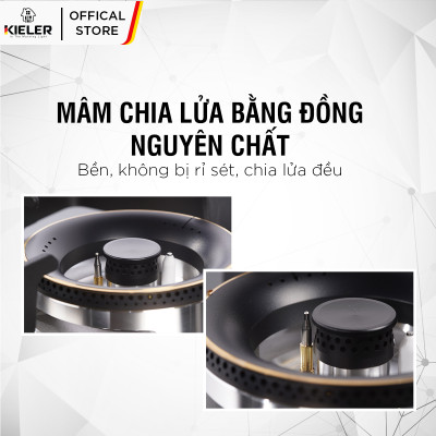 Bếp gas mặt kính cường lực KIELER KL-G237 tiết kiệm gas, công suất mạnh 4500W, mặt bếp chịu nhiệt tốt - Hàng chính hãng