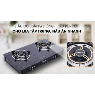 Bếp gas đôi dương kính Kangaroo KG526M - Hàng chính hãng