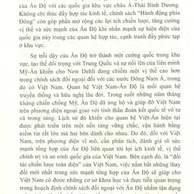 Sức Mạnh Tổng Hợp Quốc Gia Của Ấn Độ - Hiện Trạng Và Triển Vọng (Sách Chuyên Khảo)
