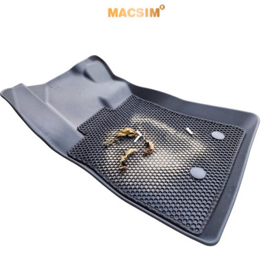 Thảm ô tô sd3 2 lớp dạng lưới lục giác KIA Carnival 2022+ 7 chỗ (ghi) bề mặt cao su siêu sạch -nhãn hiệu Macsim