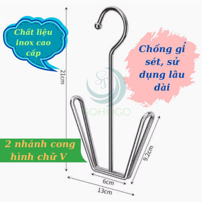 Bộ 2 Móc Treo Giày Đôi Inox Đa Năng- Móc Phơi Giày Thông Minh Chống Gỉ -	Móc Sắt Treo Dép – Giày – Chai Đa Dụng