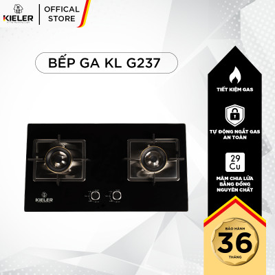 Bếp gas mặt kính cường lực KIELER KL-G237 tiết kiệm gas, công suất mạnh 4500W, mặt bếp chịu nhiệt tốt - Hàng chính hãng