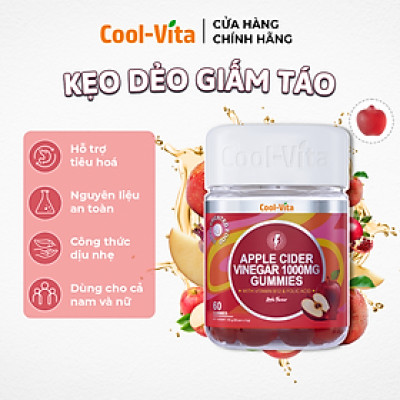 Kẹo Dẻo Giấm Táo Vitamin B12 Hỗ Trợ Tiêu Hóa, Tăng Cường Miễn Dịch Coolvita (60 viên x 3g)/hộp
