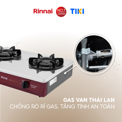 Bếp gas dương Rinnai RV-MC26RS mặt bếp inox và kiềng bếp men - Hàng chính hãng.