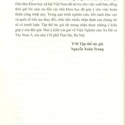 ẤN ĐỘ Trong Sự Định Hình Cấu Trúc Khu Vực ẤN ĐỘ DƯƠNG - THÁI BÌNH DƯƠNG (Sách chuyên khảo)