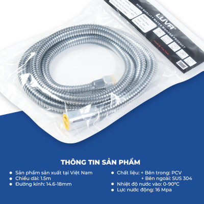 Combo vòi sen tăng áp LUVA VS4 kèm dây sen LUVA dài 1.5m