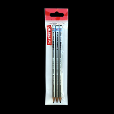 Combo bút chì gỗ STABILO Schwan 417 - Bộ 2 bút chì + Gôm tẩy ER193 + Chuốt chì PS4538 (PC417S-C2S+)