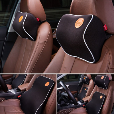 Bộ gối tựa đầu đệm dựa lưng ô tô cao su non thoáng khí không xẹp lún