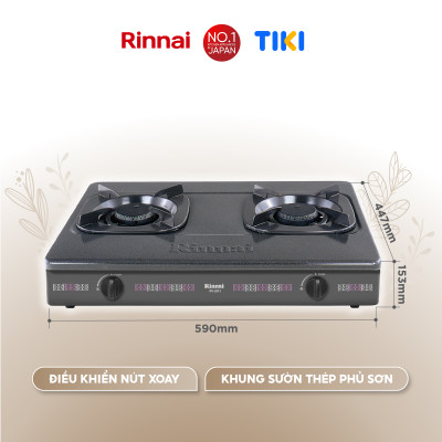 Bếp gas dương Rinnai RV-2615(G) mặt bếp men và kiềng bếp men - Hàng chính hãng.