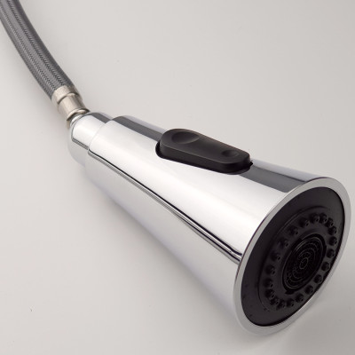 Vòi Rửa Chén Nóng Lạnh Dây Kéo Đồng Mạ Chrome Eurolife EL-KM05 (Trắng bạc)