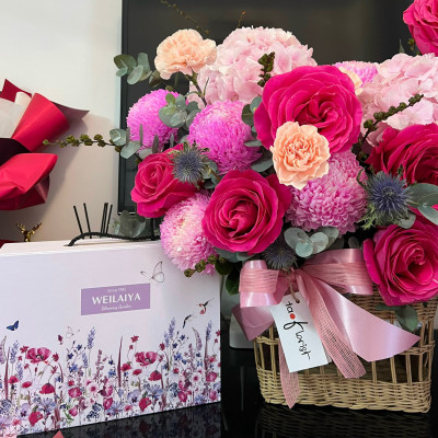 Set quà tặng gồm Cặp gội xả gừng xanh nguyên chất và Sữa tắm trắng da Weilaiya Tặng Minisize dầu gôi thượng lưu - Gói hộp quà sang trọng