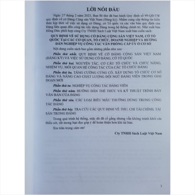 Quy Định về Sử Dụng Cờ Đảng Cộng Sản Việt Nam, Cờ Tổ Quốc tại các Cơ Quan Tổ Chức Doanh Nghiệp và Hướng Dẫn Nghiệp Vụ Công Tác Văn Phòng Cấp Ủy Ở Cơ Sở - V2247T