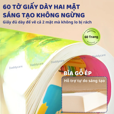 Giấy canson a4, Giấy Vẽ Màu Nước 60 tờ Mideer Doodle Drawing Book giấy dày mịn chất liệu cứng cáp