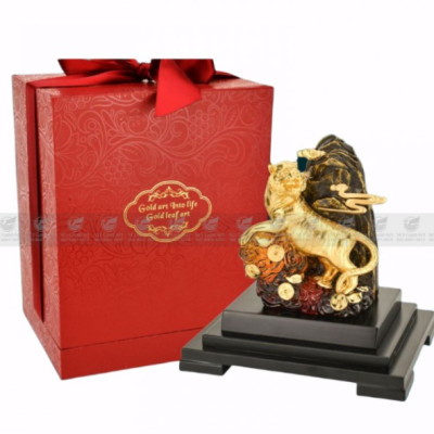 Tượng hổ dát vàng 24k(22x17x13cm) MT Gold Art- Hàng chính hãng, trang trí nhà cửa, phòng làm việc, quà tặng sếp, đối tác, khách hàng, tân gia, khai trương 