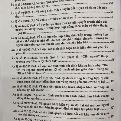 Hệ Thống 70 Án Lệ Đã Được Hội Đồng Thẩm Phán Tòa Án Nhân Dân Tối Cao Thông Qua