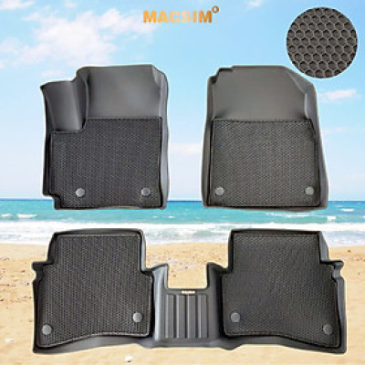 Thảm 2 lớp sd3 dạng lưới lục giác Kia sonet (đen) - bề mặt cao su siêu sạch - Macsim